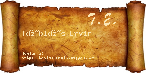 Tóbiás Ervin névjegykártya