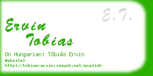 ervin tobias business card