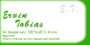 ervin tobias business card